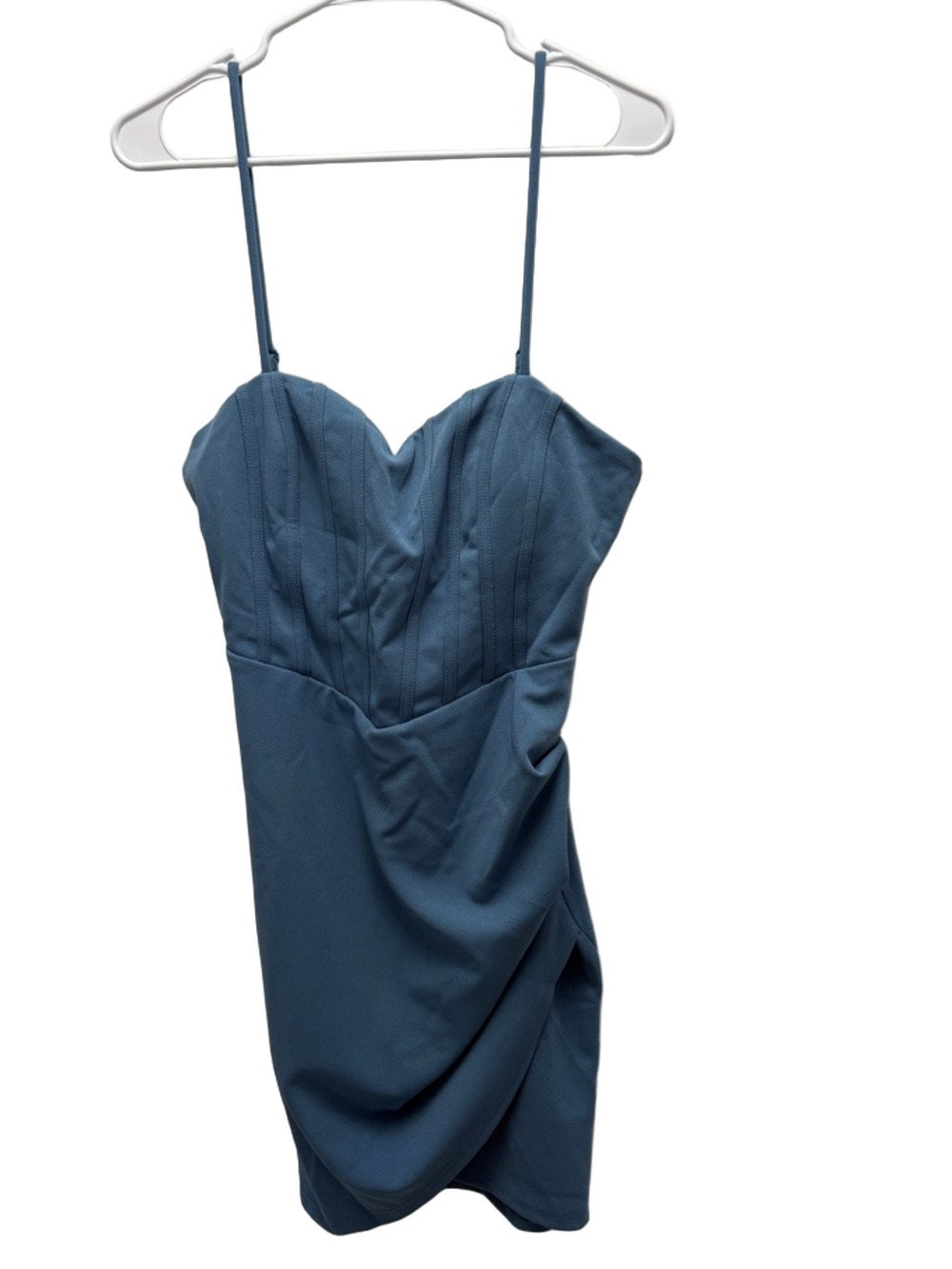 NWT Windsor Dusty Blue Spaghetti Strap Mini Dress Size Large